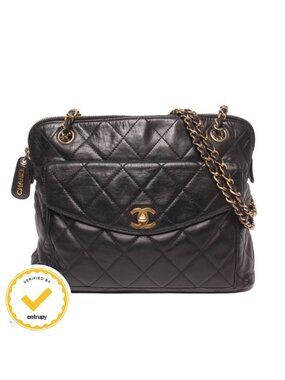 Chanel Chain Shoulder Bag Gold Quilted